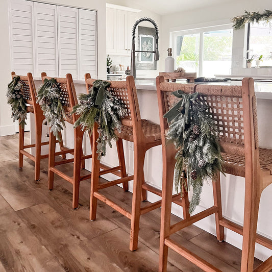 Decor Hut| Cypress Winter Swag with Bells and Velvet Bow