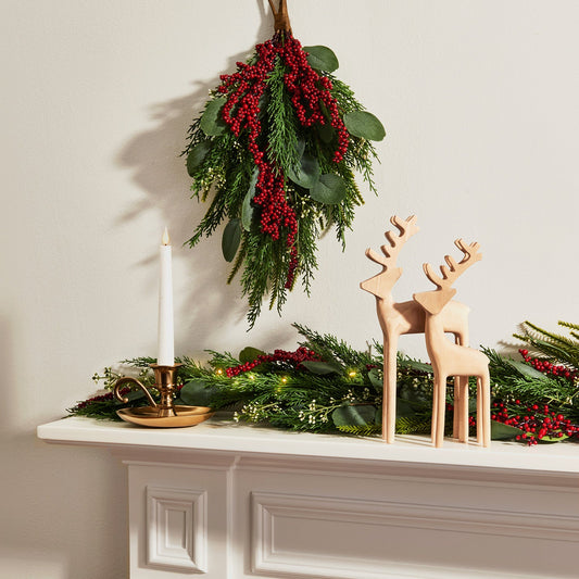 Decor Hut| Winterberry and Greenery Garland with 100 LEDs