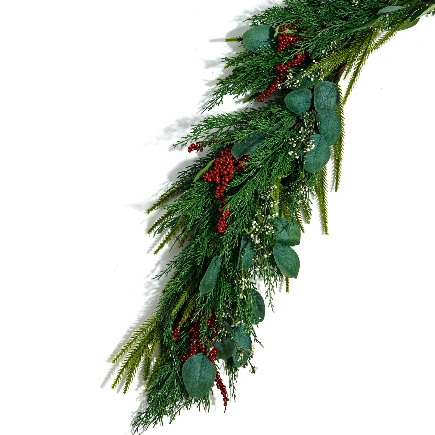 Decor Hut| Winterberry and Greenery Garland with 100 LEDs