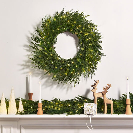 Decor Hut| Lush Evergreen Garland with 100 LEDs