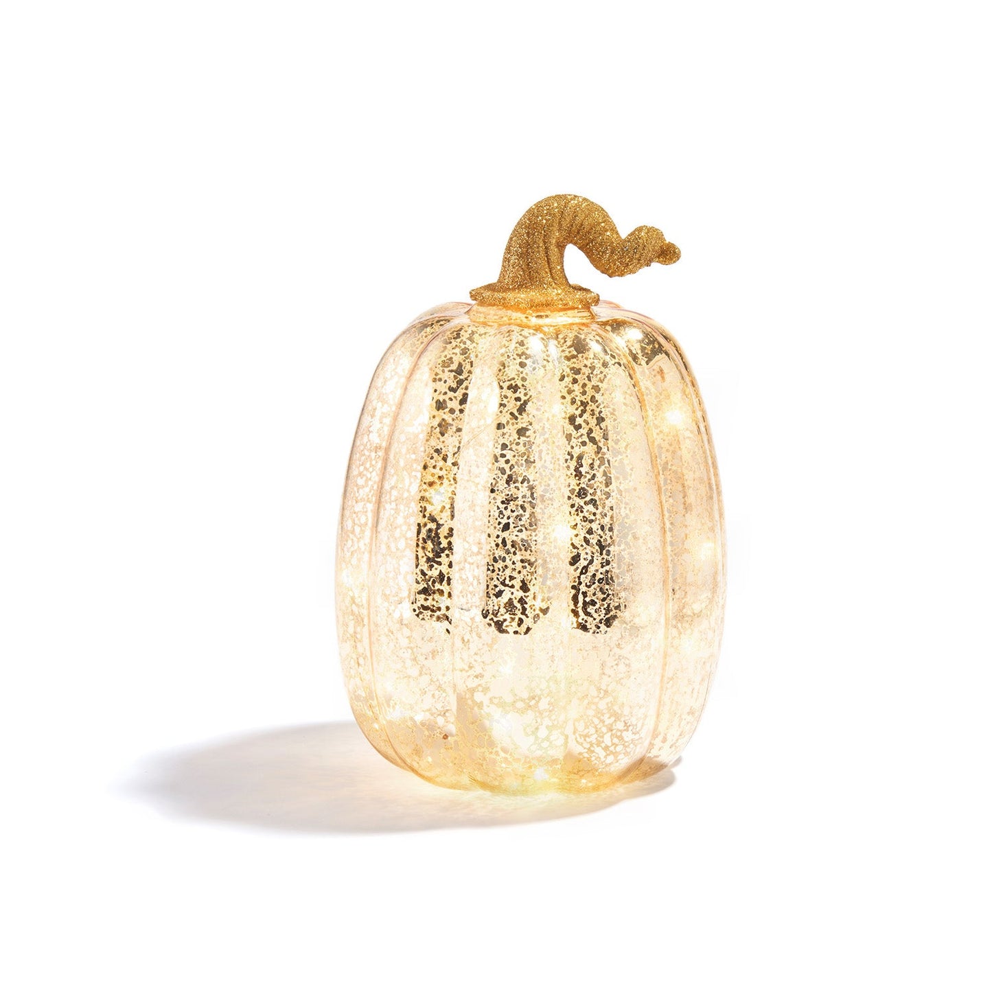 Gold Decor Hut| LED Pumpkins with Mercury Glass Finish, Set of 3
