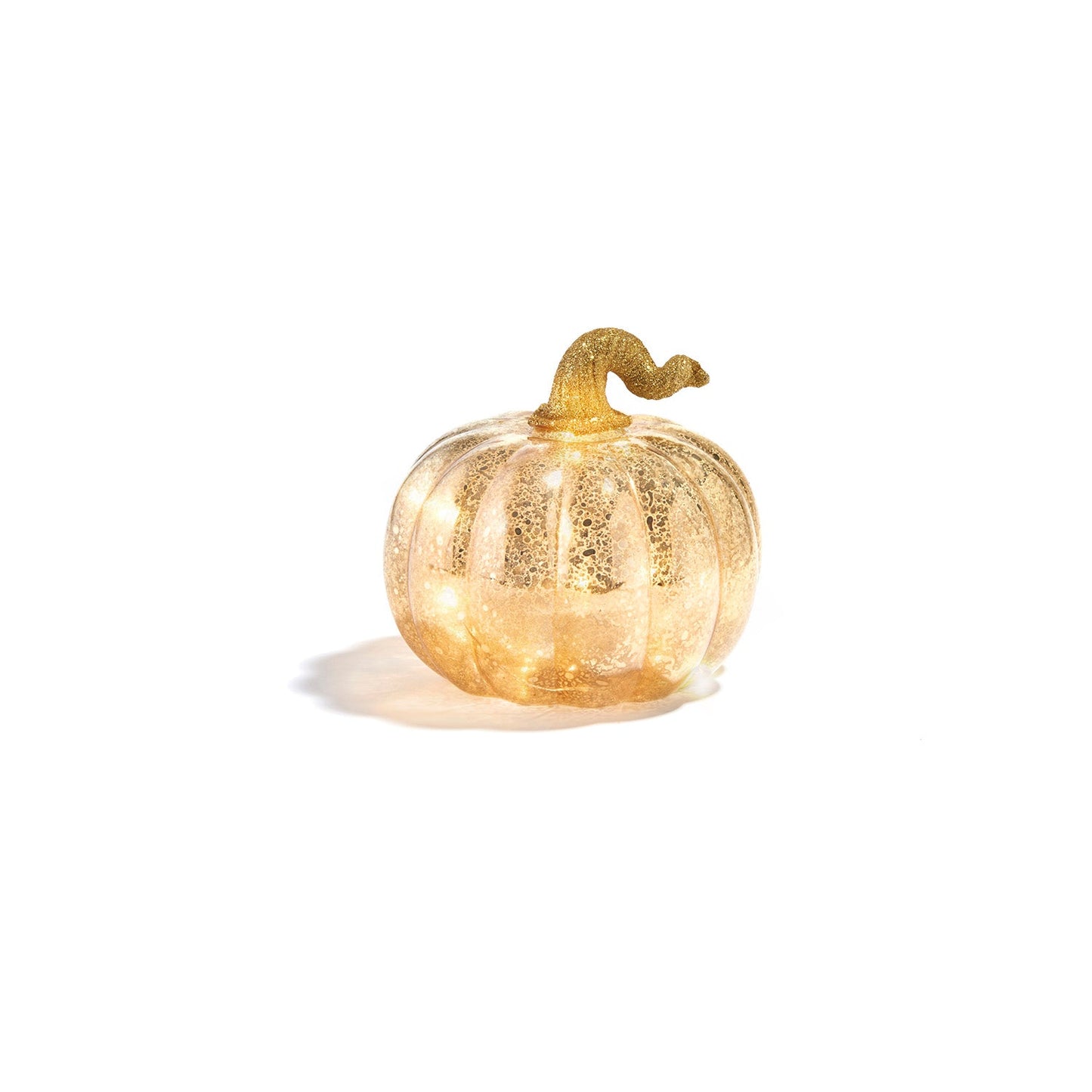 Gold Decor Hut| LED Pumpkins with Mercury Glass Finish, Set of 3