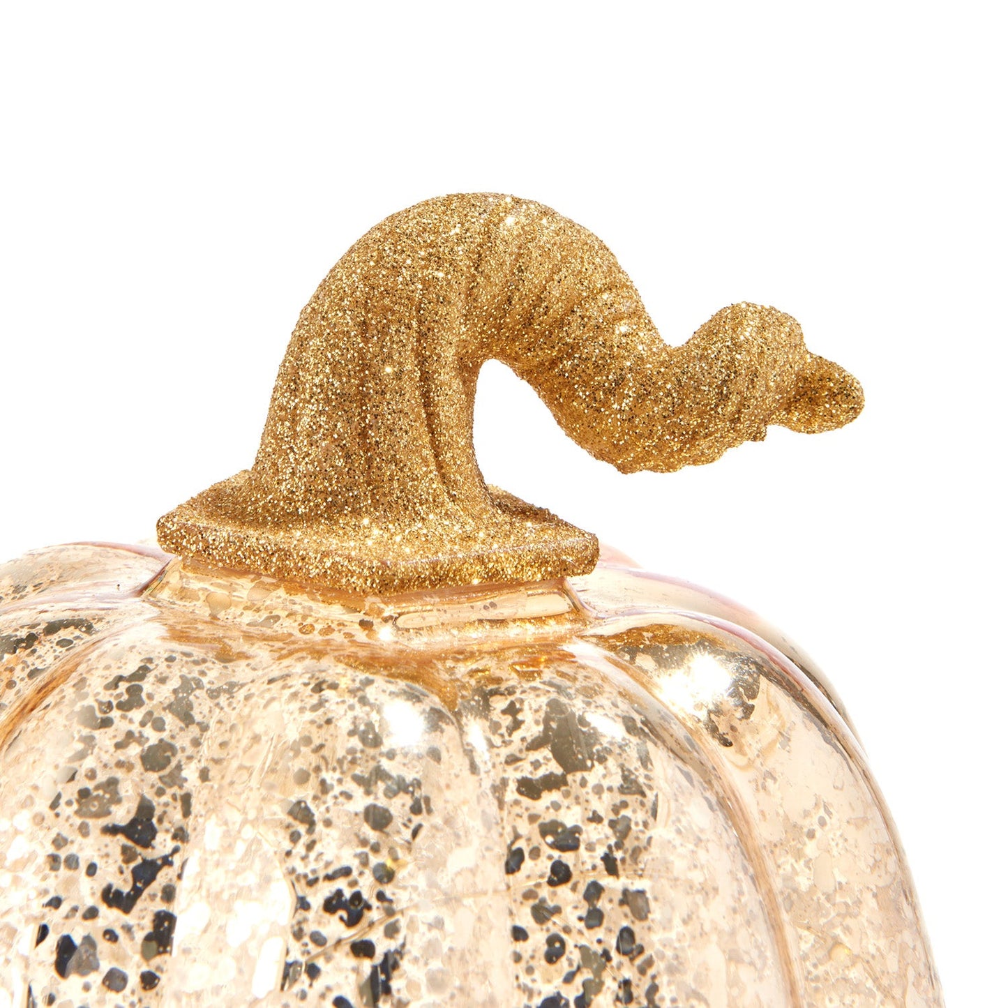 Gold Decor Hut| LED Pumpkins with Mercury Glass Finish, Set of 3