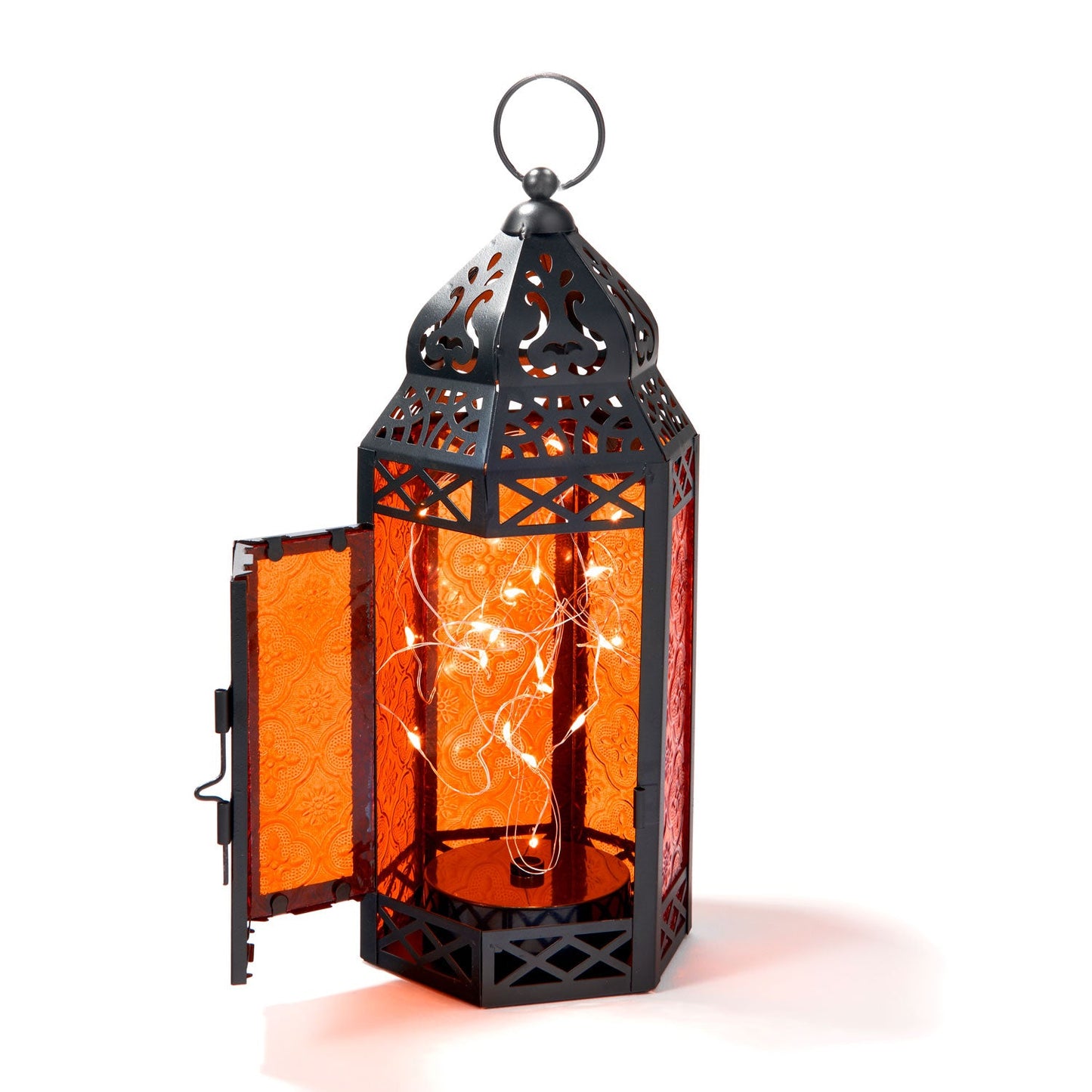 Decor Hut| Marrakesh Lantern with String Lights, Red