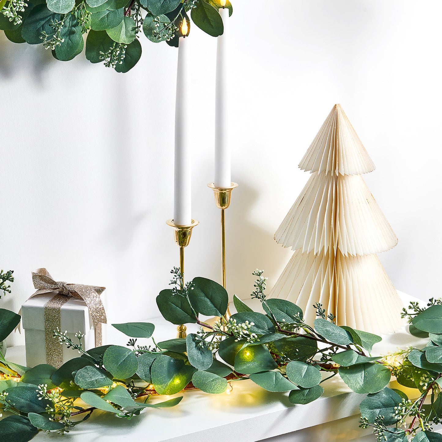 Decor Hut| Pleated Paper Christmas Trees, Large Set of 2, Ivory