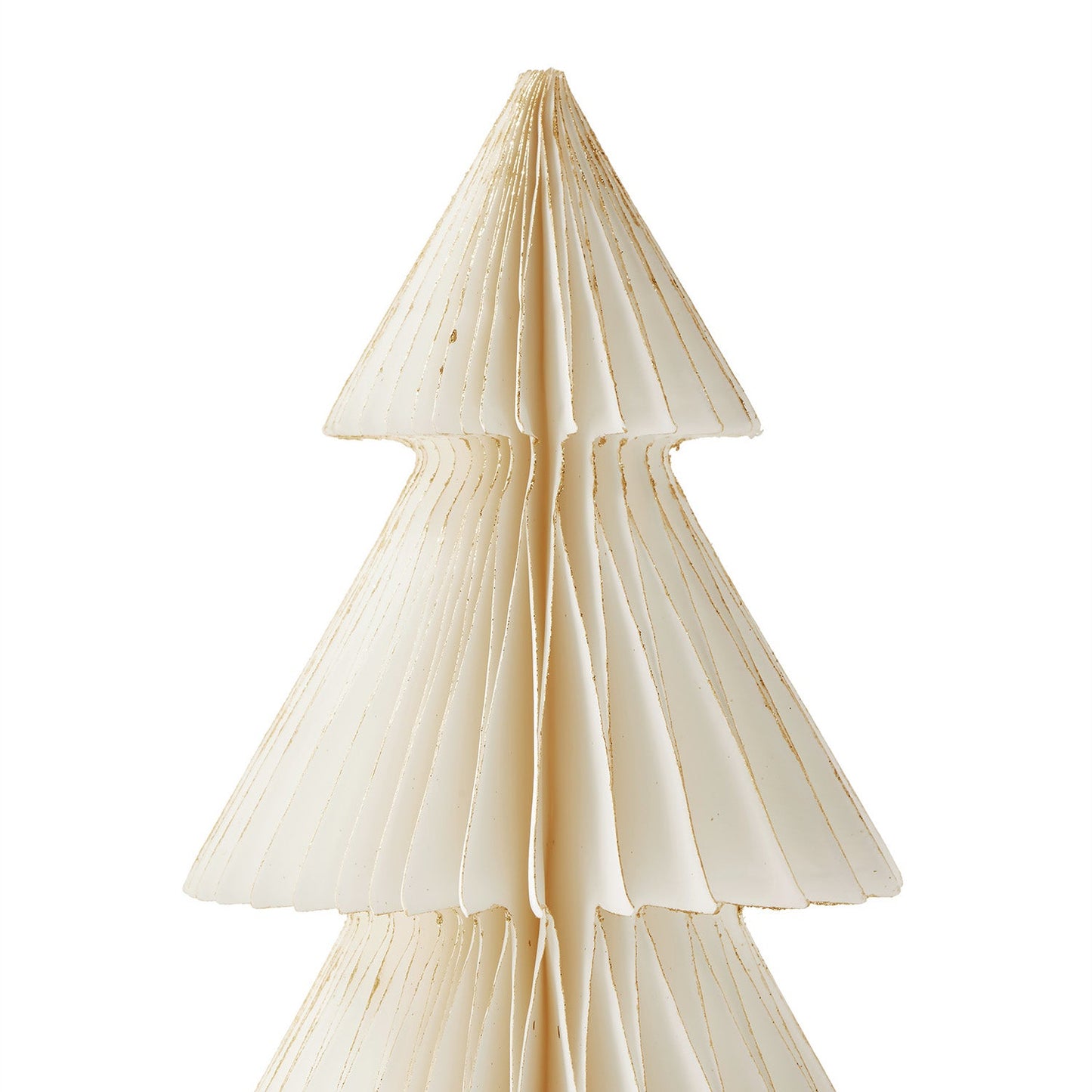 Decor Hut| Pleated Paper Christmas Trees, Large Set of 2, Ivory