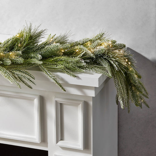 Decor Hut| Cypress Winter Garland with 100 LEDs