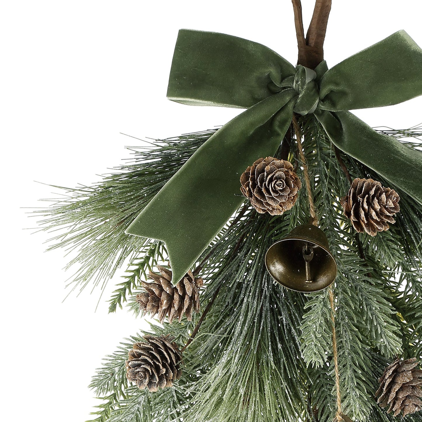 Decor Hut| Cypress Winter Swag with Bells and Velvet Bow