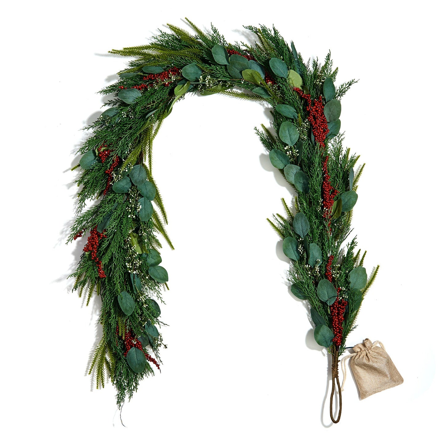 Decor Hut| Winterberry and Greenery Garland with 100 LEDs