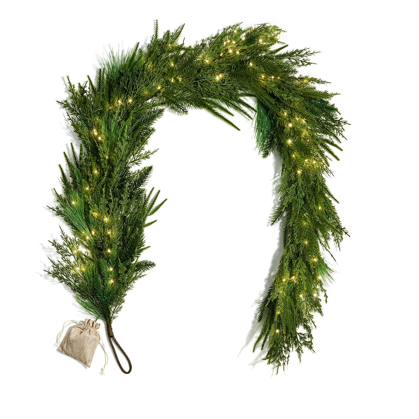Decor Hut| Lush Evergreen Garland with 100 LEDs